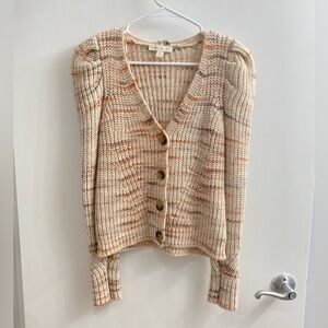 Chelsea & Violet Long Puff Sleeve Cardigan Sweater XS Boho Chic